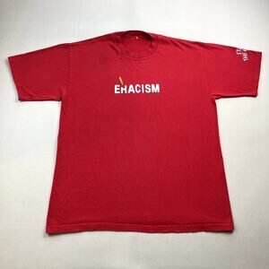 Vintage Eracism T-Shirt Adult Large Red End Racism Stop Hate Education 90s 1993